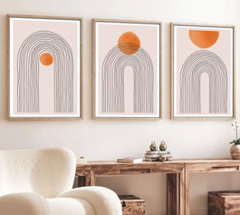Wallity Pintura Decorativa en MDF con Marco (3 Piezas) 50 x 70 cm